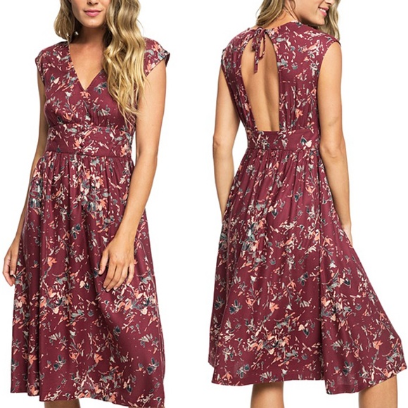 Roxy Dresses & Skirts - Roxy Retro Poetic Sleeveless Red Midi Dress